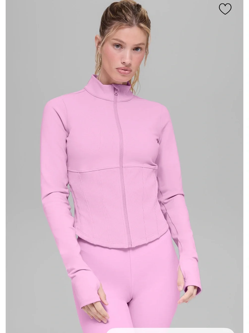 ALO Yoga Pink Full-Zip Long Sleeve Jacket